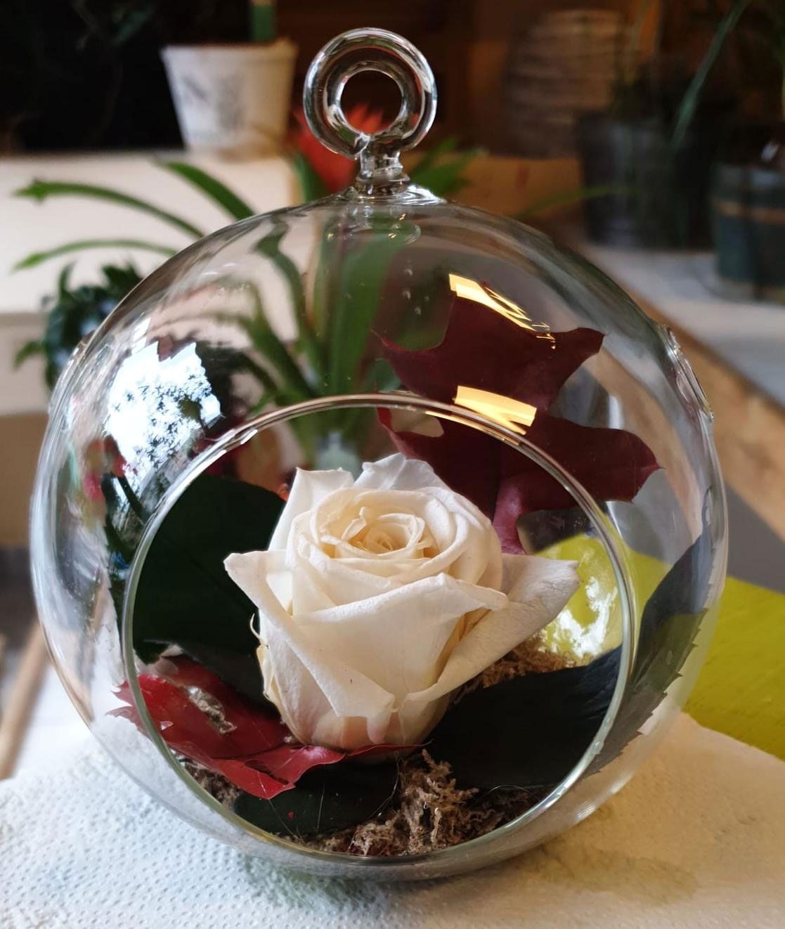 Rosa eterna en bola de cristal | FLORISTERIA AZAHAR